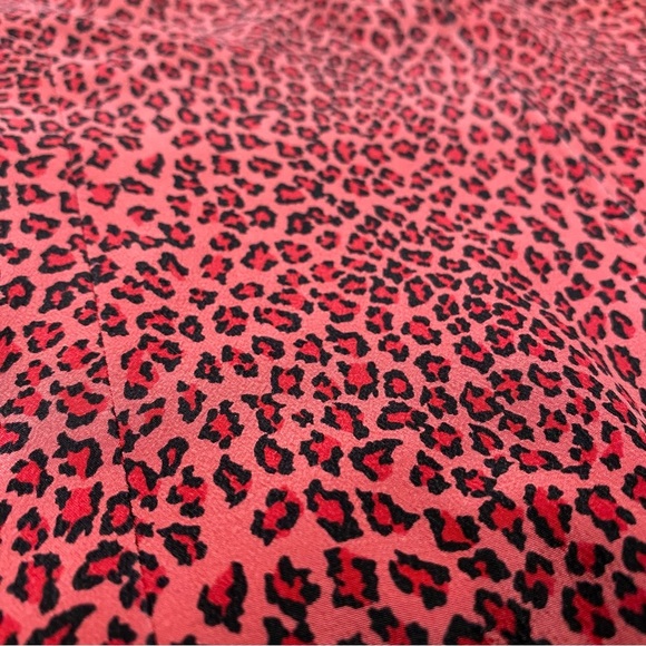 Vintage 90s Allison Taylor Barbie Pink Cheetah Animal Print Silk Jacket - Picture 4 of 7